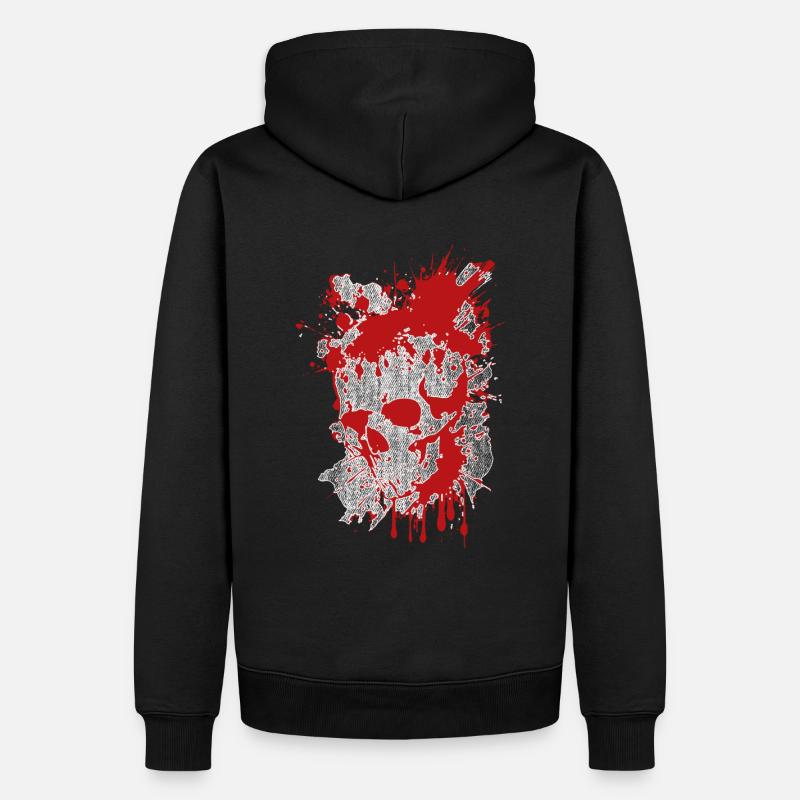 Éclabousser le crâne sanglant - Sweat à capuche Premium bio Homme - noir