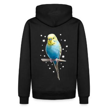 Étoiles de perruche - Sweat à capuche Premium bio Homme - noir - Dos - Nico (187cm)