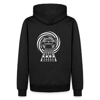 tekno 23 ufo soundsystem - Sweat à capuche Premium bio Homme - noir - Dos - Nico (187cm)