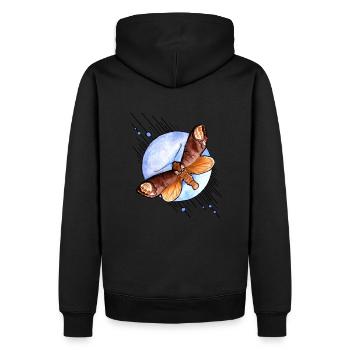 Moth - Men’s Premium Organic Hoodie - black - Back - Nico (187cm)