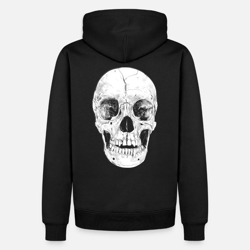 Crâne crâne os grincheux tête - Sweat à capuche Premium bio Homme - noir