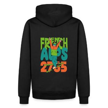 FRENCH ALPS - Prinfesse - Sweat à capuche Premium bio Homme - noir - Dos - Nico (187cm)