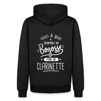Clarinette Bogosse fan musique musicien Clarinette - Sweat à capuche Premium bio Homme - noir - Dos - Nico (187cm)