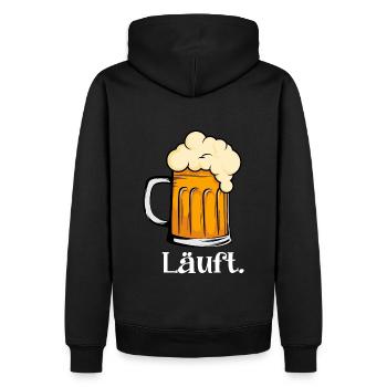 Läuft Beer - Männer Premium Bio Hoodie - Schwarz - Hinten - Nico (187cm)