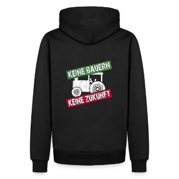 Keine Bauern keine Zukunft | nicht ohne Bauern - Männer Premium Bio Hoodie - Schwarz - Hinten - Nico (187cm)