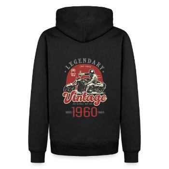 1960 Jubiläum Vintage Biker-Motorrad - Männer Premium Bio Hoodie - Schwarz - Hinten - Nico (187cm)