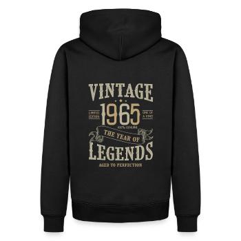 1965 Geburtstag Vintage Geborene Legenden Geboren 1965 - Männer Premium Bio Hoodie - Schwarz - Hinten - Nico (187cm)
