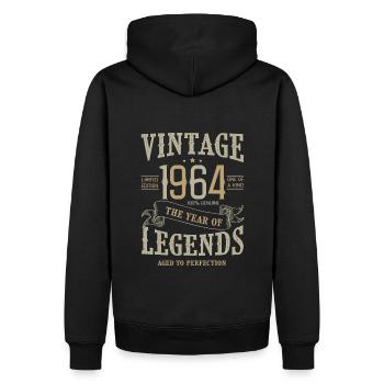 1964 Birthday Vintage Born Legends Born 1964 - Men’s Premium Organic Hoodie - black - Back - Nico (187cm)