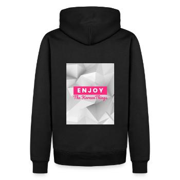 Enjoy korean things - Sweat à capuche Premium bio Homme - noir - Dos - Nico (187cm)