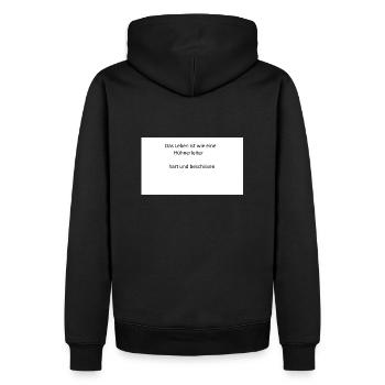 hart - Männer Premium Bio Hoodie - Schwarz - Hinten - Nico (187cm)