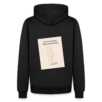 München ist einfach die Schönste! - Männer Premium Bio Hoodie - Schwarz - Hinten - Nico (187cm)