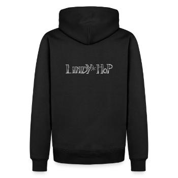 2024 LINDY hOp . Swing Shirt Sun . Jazz Blues - Men’s Premium Organic Hoodie - black - Back - Nico (187cm)