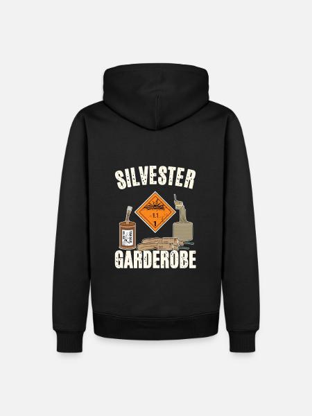 Pyro Silvester Garderobe - Männer Premium Bio Hoodie - Schwarz
