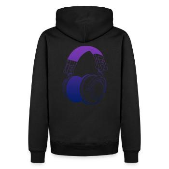 DJ Headphones - Men’s Premium Organic Hoodie - black - Back - Nico (187cm)
