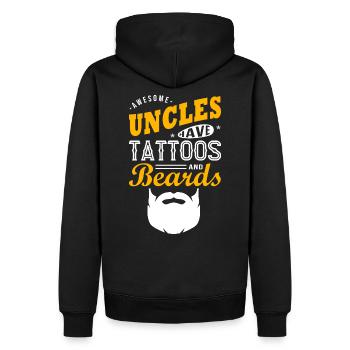 Awesome UNCLES have tattoos and beards cadeau noel - Sweat à capuche Premium bio Homme - noir - Dos - Nico (187cm)