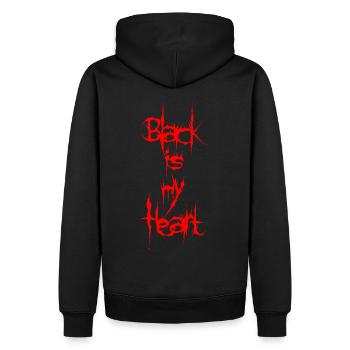 Black is my Heart - Männer Premium Bio Hoodie - Schwarz - Hinten - Nico (187cm)