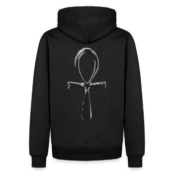 ankh bdsm croix chrétien - Sweat à capuche Premium bio Homme - noir - Dos - Nico (187cm)