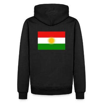Kurdish flag back - Men’s Premium Organic Hoodie - black - Back - Nico (187cm)