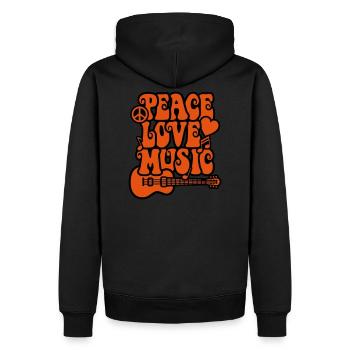 Aime la paix et la musique - Sweat à capuche Premium bio Homme - noir - Dos - Nico (187cm)
