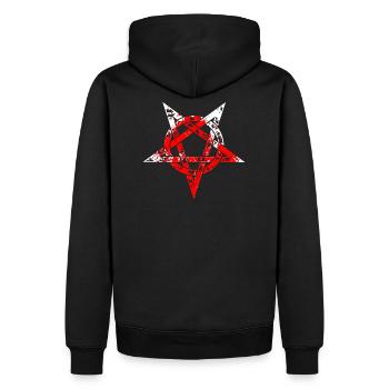 Pentagramm blutig - Männer Premium Bio Hoodie - Schwarz - Hinten - Nico (187cm)