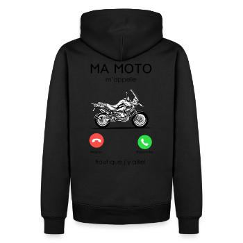 Moto GP Appelle - Sweat à capuche Premium bio Homme - noir - Dos - Nico (187cm)