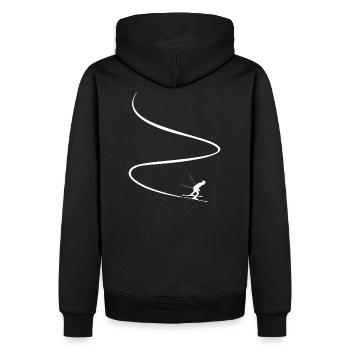 Skipiste - Männer Premium Bio Hoodie - Schwarz - Hinten - Nico (187cm)