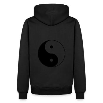Yin Yang - Men’s Premium Organic Hoodie - black - Back - Nico (187cm)