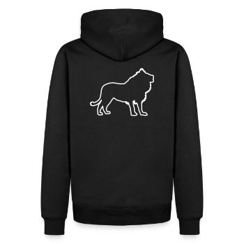 Lion Silhouette Contour - Sweat à capuche Premium bio Homme - noir - Dos - Nico (187cm)