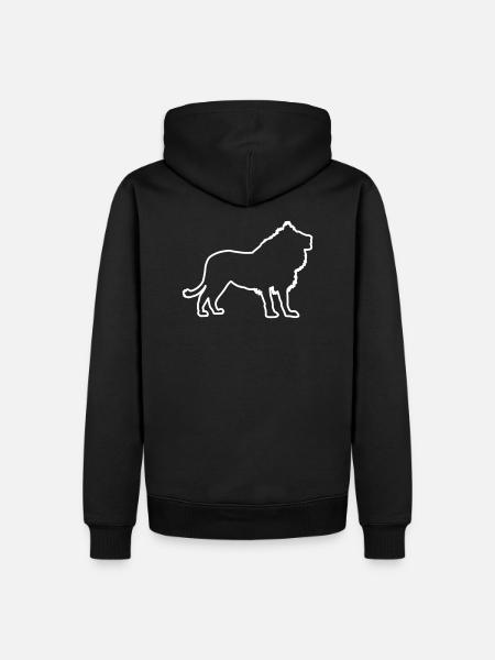 Löwe Silhouette Kontur - Männer Premium Bio Hoodie - Schwarz