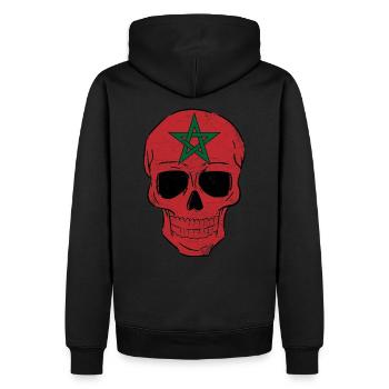 Marokko - Männer Premium Bio Hoodie - Schwarz - Hinten - Nico (187cm)