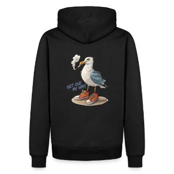 Seagull - Dégage mon chemin - Sweat à capuche Premium bio Homme - noir - Dos - Nico (187cm)