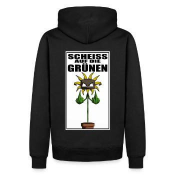 Gegen Grüne Politik Sonnenblume - Männer Premium Bio Hoodie - Schwarz - Hinten - Nico (187cm)