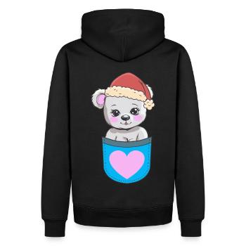 Enfant Enfants Père Noël Père Noël Teddy - Sweat à capuche Premium bio Homme - noir - Dos - Nico (187cm)