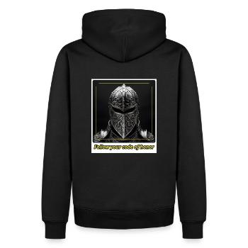 Befolgen Sie Ihren Ehrenkodex - Männer Premium Bio Hoodie - Schwarz - Hinten - Nico (187cm)