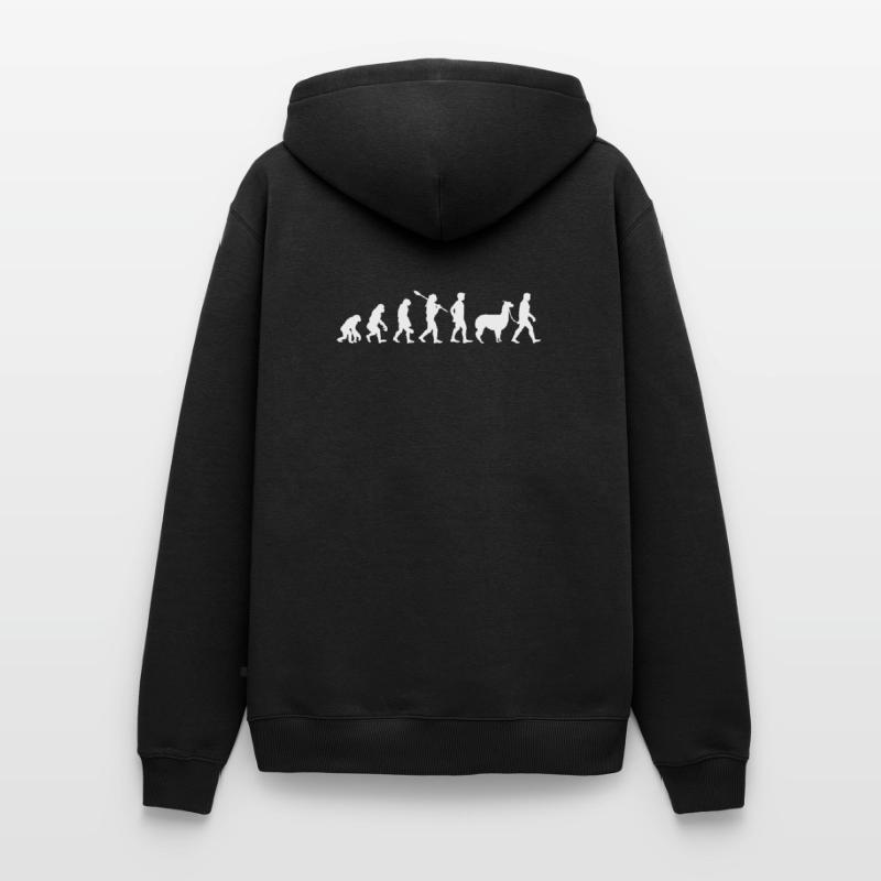 Evolution Alpaca Hike Fun Gift Idea Fun Men’s Premium Organic Hoodie
