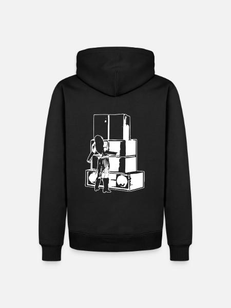 soundsystem fille tekno 23 - Sweat à capuche Premium bio Homme - noir