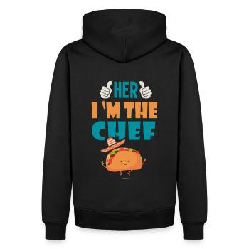 Ihr i m der Koch Geschenk Tacos Taco Mexiko - Männer Premium Bio Hoodie - Schwarz - Hinten - Nico (187cm)