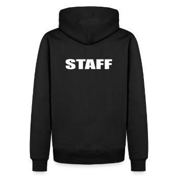staff - Sweat à capuche Premium bio Homme - noir - Dos - Nico (187cm)