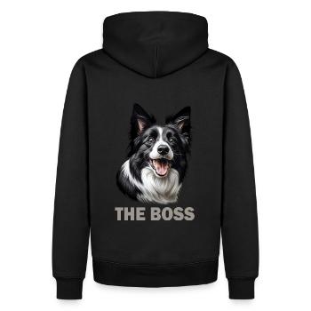 Border collie chien de race - Sweat à capuche Premium bio Homme - noir - Dos - Nico (187cm)