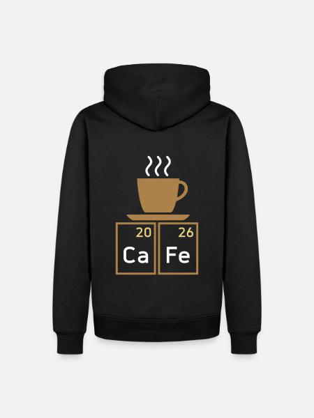 Cafe (calcium, iron)(coffee cup) - Men’s Premium Organic Hoodie - black