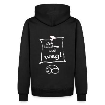 Ich bin dann mal weg. Tschüss - Männer Premium Bio Hoodie - Schwarz - Hinten - Nico (187cm)