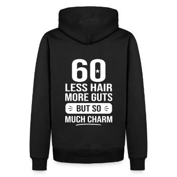 60 ans tellement de charme cadeau 60e anniversaire - Sweat à capuche Premium bio Homme - noir - Dos - Nico (187cm)