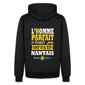 Nantes Nantais supporter Football Nantes - Sweat à capuche Premium bio Homme - noir - Dos - Nico (187cm)