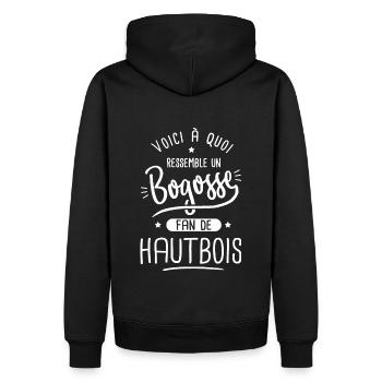 Hautbois Bogosse fan musique musicien hautbois - Sweat à capuche Premium bio Homme - noir - Dos - Nico (187cm)
