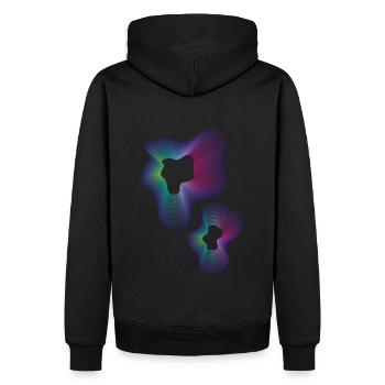Abstraktes Neon Muster - Männer Premium Bio Hoodie - Schwarz - Hinten - Nico (187cm)