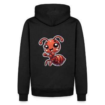 Happy Ant - Männer Premium Bio Hoodie - Schwarz - Hinten - Nico (187cm)