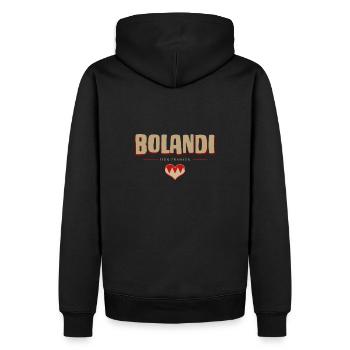 Bolandi fränkischer Dialekt Übersetzer - Männer Premium Bio Hoodie - Schwarz - Hinten - Nico (187cm)