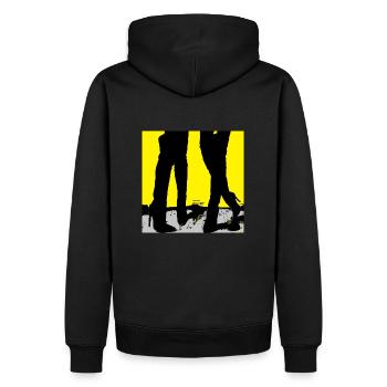 Dame Beine - Männer Premium Bio Hoodie - Schwarz - Hinten - Nico (187cm)