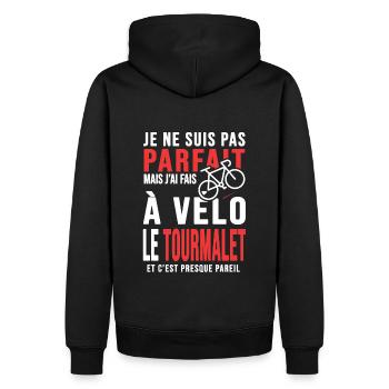 j ai fais le tourmalet à vélo cadeau velo cycliste - Sweat à capuche Premium bio Homme - noir - Dos - Nico (187cm)