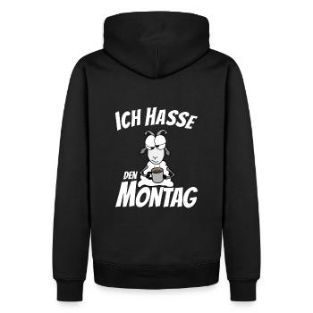 Ich hasse den Montag - Männer Premium Bio Hoodie - Schwarz - Hinten - Nico (187cm)